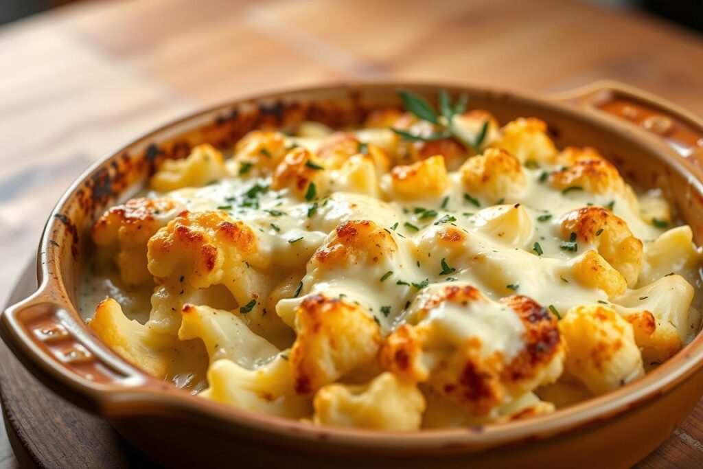 Couve-Flor Gratinada com Queijo e Molho Branco