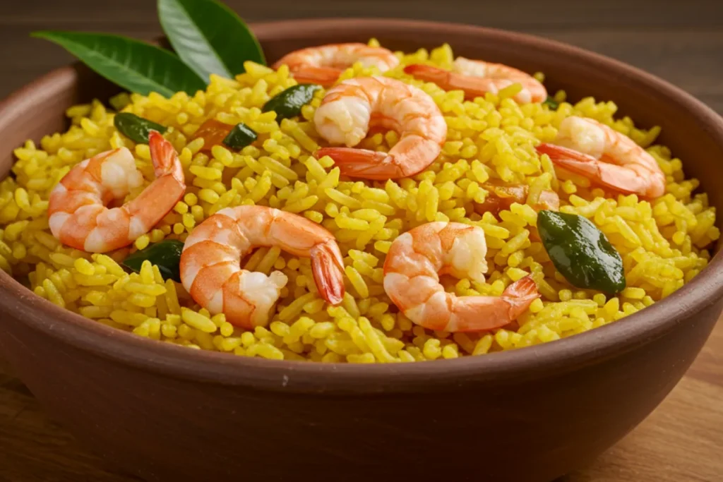 Como fazer arroz paraense com tucupi, camarão e jambu