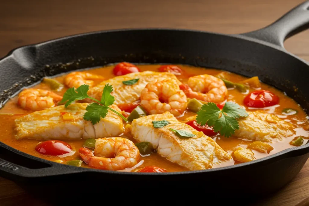 Moqueca de peixe sabor brasileiro em uma panela só