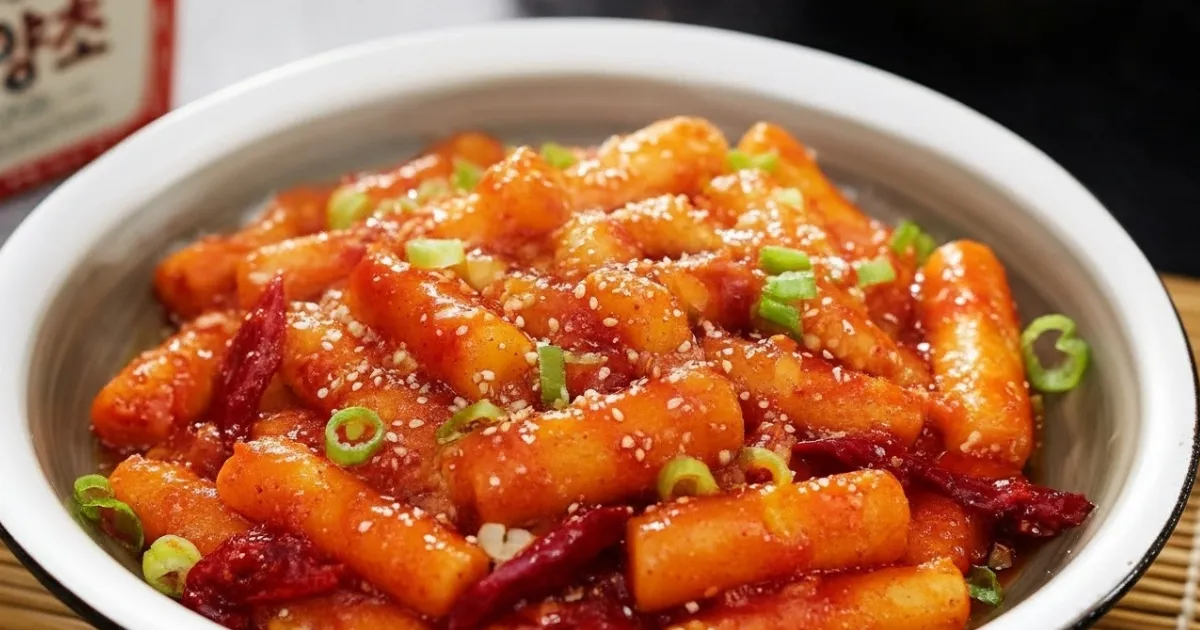 Famoso topokki receita do bolinho de arroz coreano