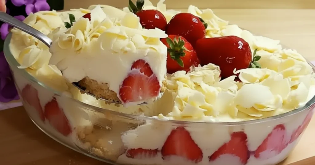 Ingredientes da torta gelada de leite ninho com morango