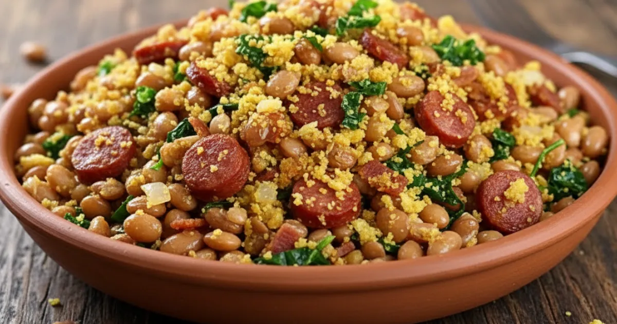 Feijão tropeiro mineiro completo e bem temperado o sabor de Minas que transforma qualquer almoço em especial