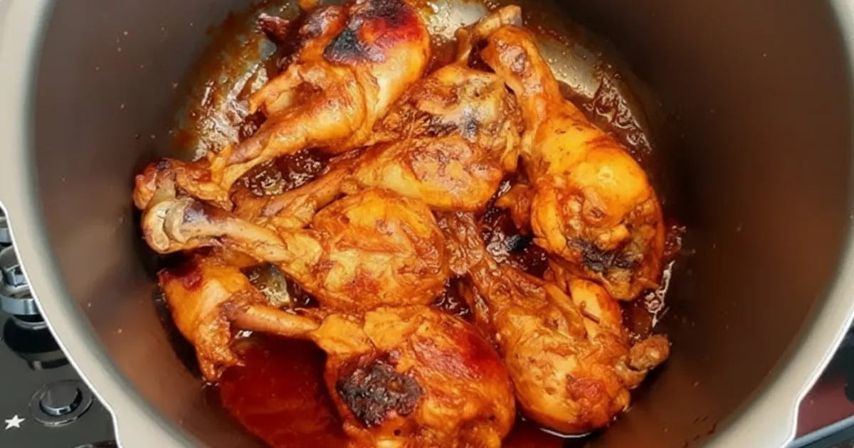 Frango Assado na Panela o jeito que sempre faço aqui em casa, com pele dourada e carne suculenta