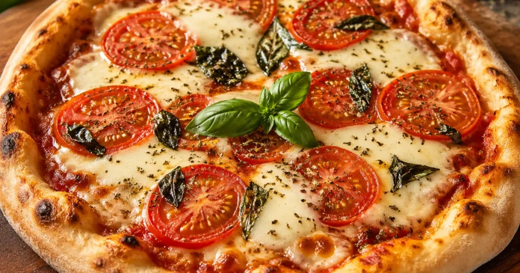 Pizza caseira profissional com ingredientes simples