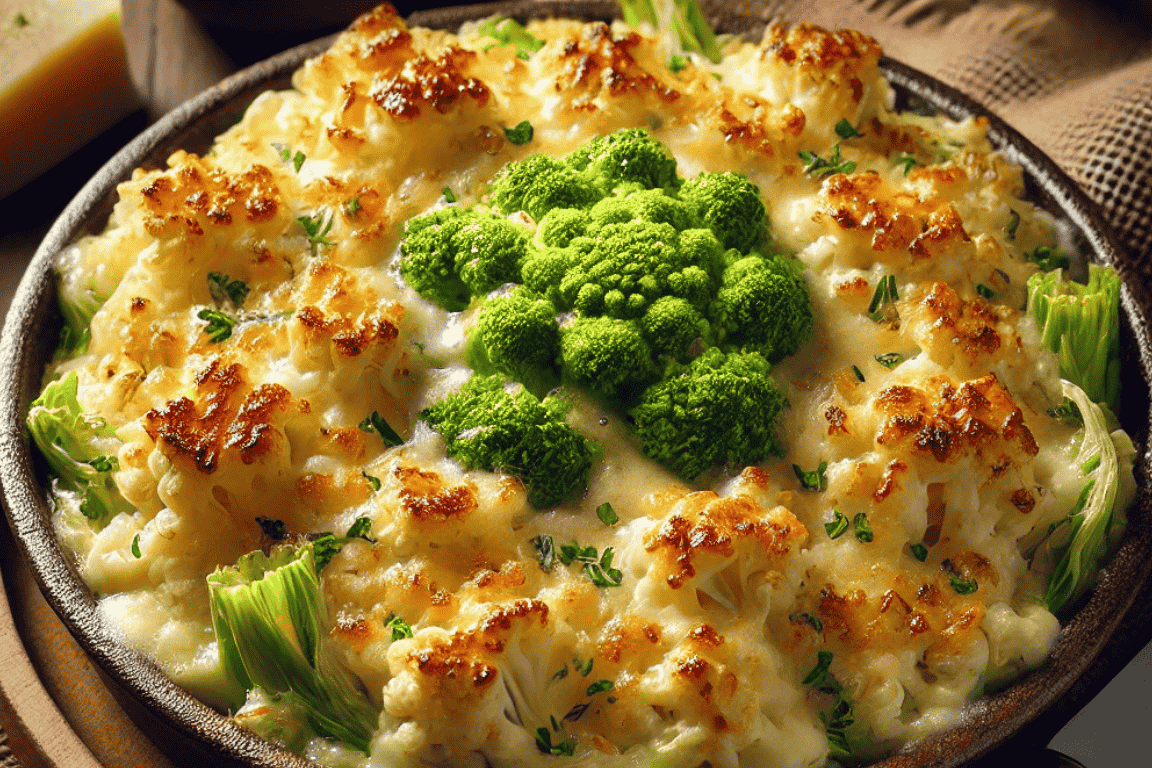 Couve-Flor Gratinada com Queijo e Molho Branco, Receita Simples Fácil Rápida e Deliciosa!