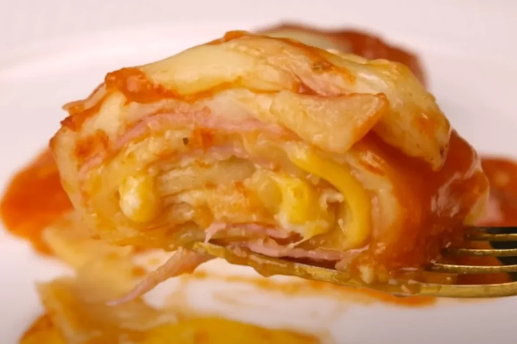 Passo a passo detalhado da receita canelone com a massa de lasanha