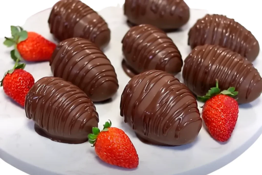 Bombom de morango com chocolate receita fácil caseira